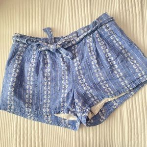 White and blue dressing shorts